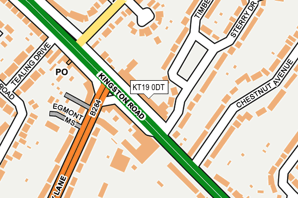 KT19 0DT map - OS OpenMap – Local (Ordnance Survey)