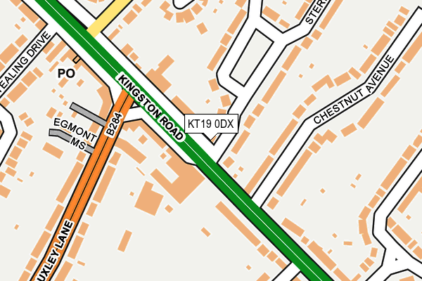 KT19 0DX map - OS OpenMap – Local (Ordnance Survey)