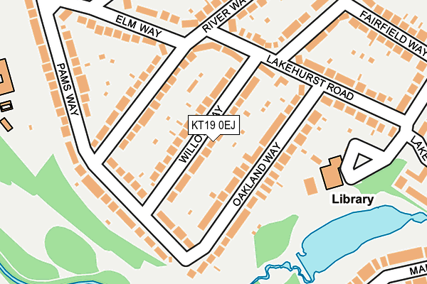 KT19 0EJ map - OS OpenMap – Local (Ordnance Survey)