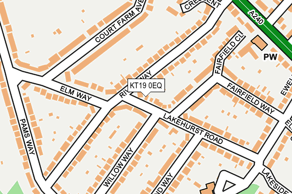 KT19 0EQ map - OS OpenMap – Local (Ordnance Survey)