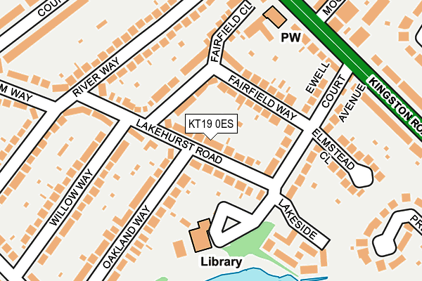 KT19 0ES map - OS OpenMap – Local (Ordnance Survey)