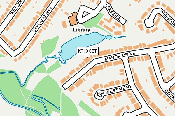 KT19 0ET map - OS OpenMap – Local (Ordnance Survey)