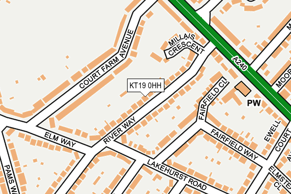 KT19 0HH map - OS OpenMap – Local (Ordnance Survey)