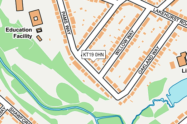 KT19 0HN map - OS OpenMap – Local (Ordnance Survey)