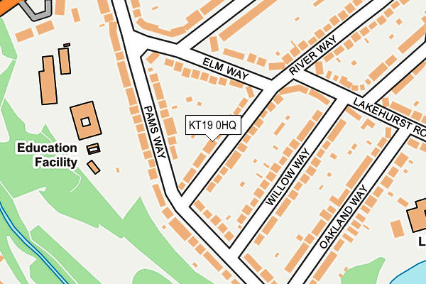 KT19 0HQ map - OS OpenMap – Local (Ordnance Survey)