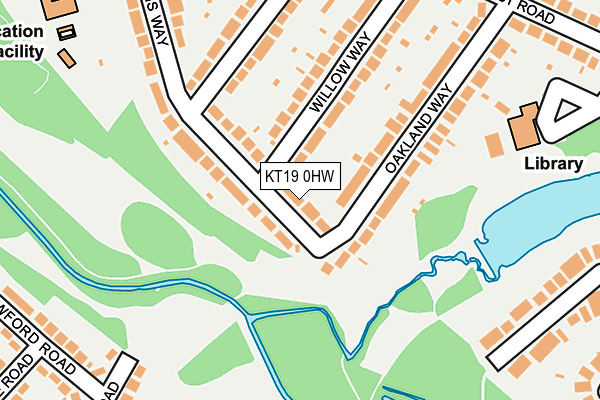 KT19 0HW map - OS OpenMap – Local (Ordnance Survey)