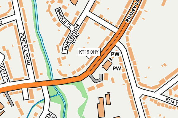 KT19 0HY map - OS OpenMap – Local (Ordnance Survey)