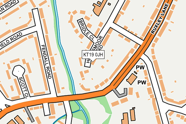 KT19 0JH map - OS OpenMap – Local (Ordnance Survey)