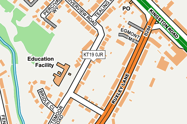 KT19 0JR map - OS OpenMap – Local (Ordnance Survey)
