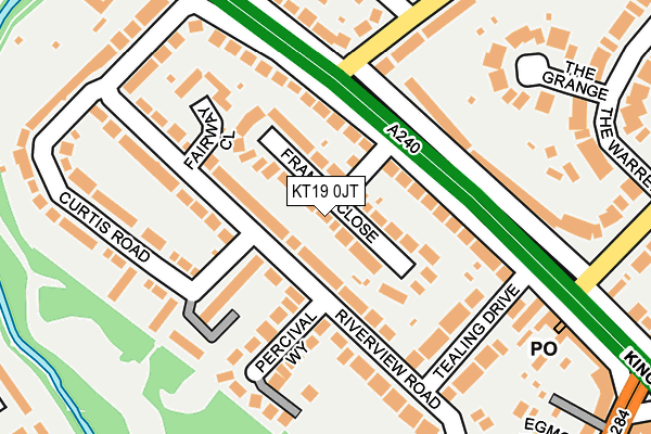 KT19 0JT map - OS OpenMap – Local (Ordnance Survey)