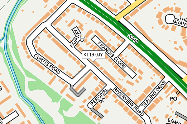 KT19 0JY map - OS OpenMap – Local (Ordnance Survey)