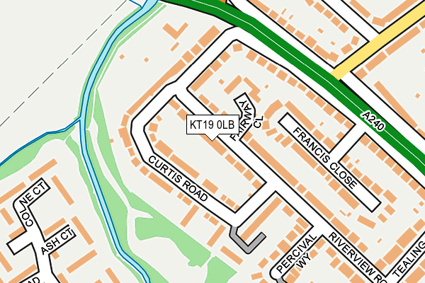 KT19 0LB map - OS OpenMap – Local (Ordnance Survey)