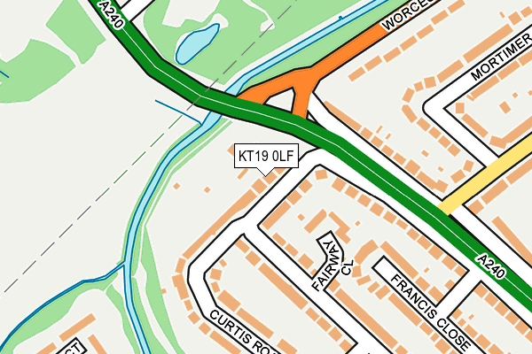 KT19 0LF map - OS OpenMap – Local (Ordnance Survey)