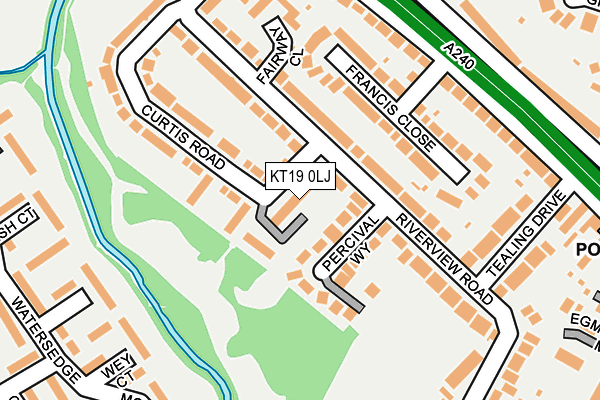 KT19 0LJ map - OS OpenMap – Local (Ordnance Survey)