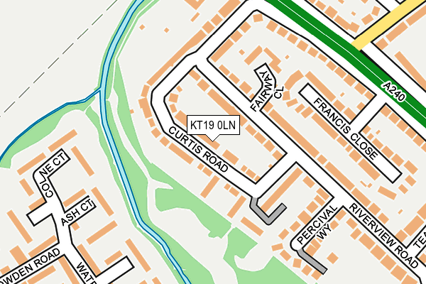 KT19 0LN map - OS OpenMap – Local (Ordnance Survey)