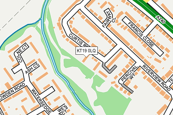 KT19 0LQ map - OS OpenMap – Local (Ordnance Survey)