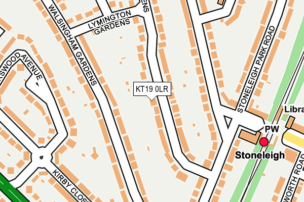 KT19 0LR map - OS OpenMap – Local (Ordnance Survey)
