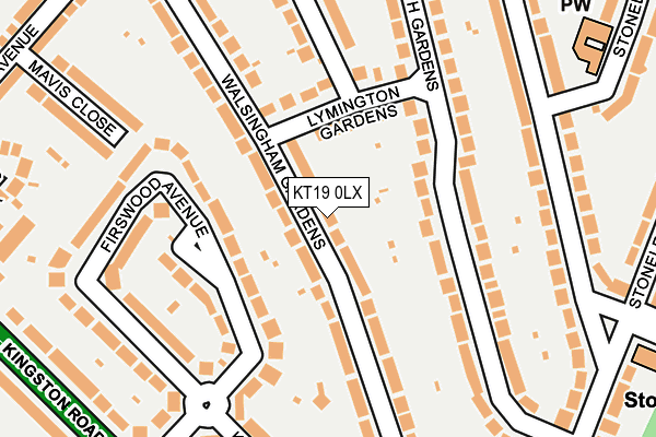 KT19 0LX map - OS OpenMap – Local (Ordnance Survey)
