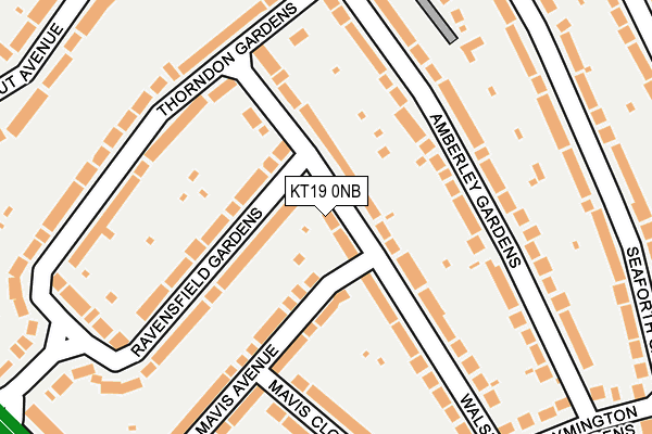 KT19 0NB map - OS OpenMap – Local (Ordnance Survey)
