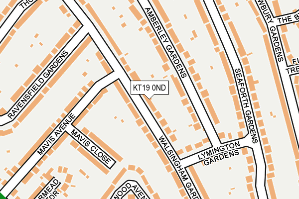 KT19 0ND map - OS OpenMap – Local (Ordnance Survey)