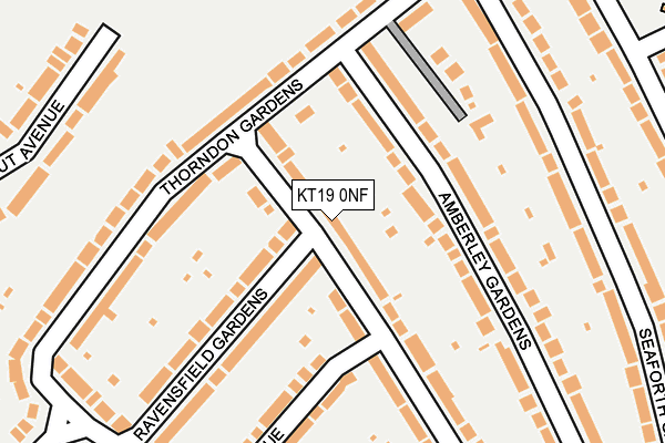 KT19 0NF map - OS OpenMap – Local (Ordnance Survey)