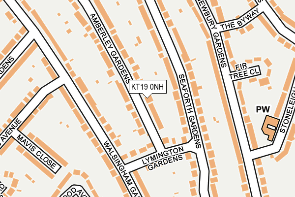 KT19 0NH map - OS OpenMap – Local (Ordnance Survey)