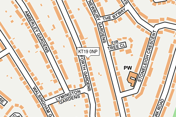KT19 0NP map - OS OpenMap – Local (Ordnance Survey)
