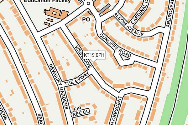 KT19 0PH map - OS OpenMap – Local (Ordnance Survey)