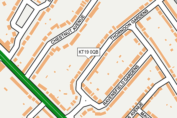 KT19 0QB map - OS OpenMap – Local (Ordnance Survey)