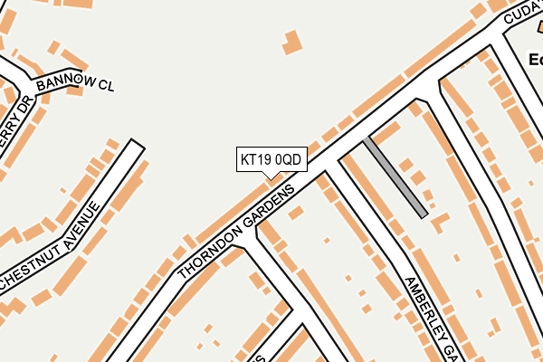 KT19 0QD map - OS OpenMap – Local (Ordnance Survey)