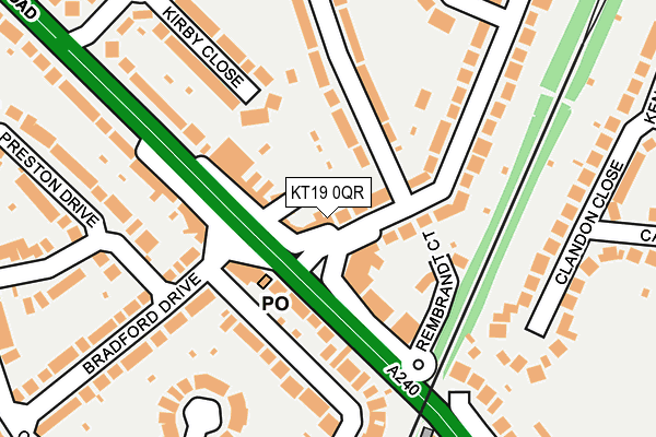 KT19 0QR map - OS OpenMap – Local (Ordnance Survey)