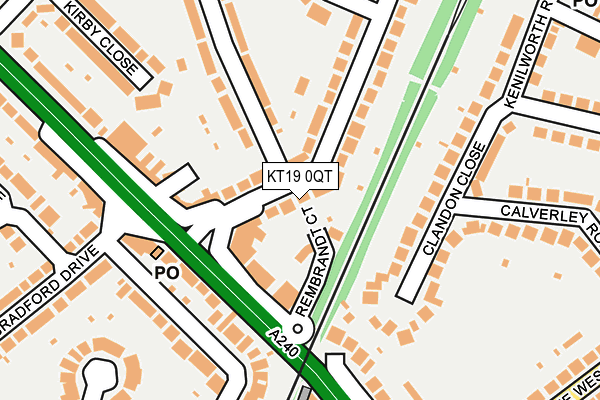 KT19 0QT map - OS OpenMap – Local (Ordnance Survey)