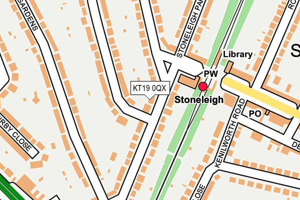 KT19 0QX map - OS OpenMap – Local (Ordnance Survey)