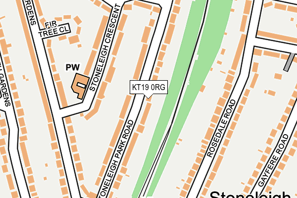 KT19 0RG map - OS OpenMap – Local (Ordnance Survey)