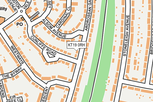 KT19 0RH map - OS OpenMap – Local (Ordnance Survey)