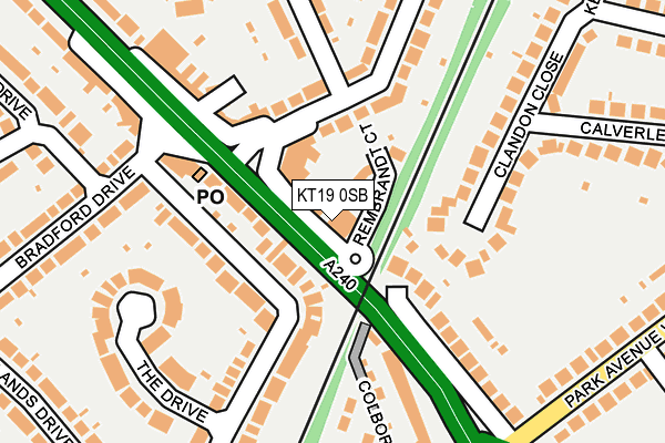 KT19 0SB map - OS OpenMap – Local (Ordnance Survey)