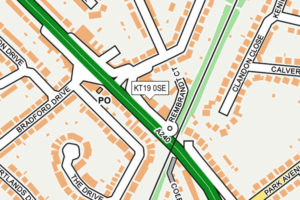 KT19 0SE map - OS OpenMap – Local (Ordnance Survey)