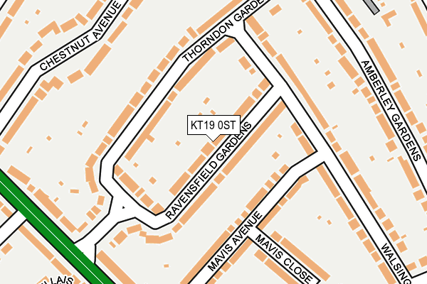 KT19 0ST map - OS OpenMap – Local (Ordnance Survey)
