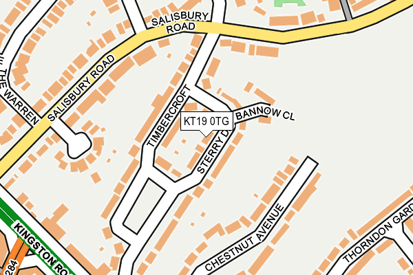 KT19 0TG map - OS OpenMap – Local (Ordnance Survey)