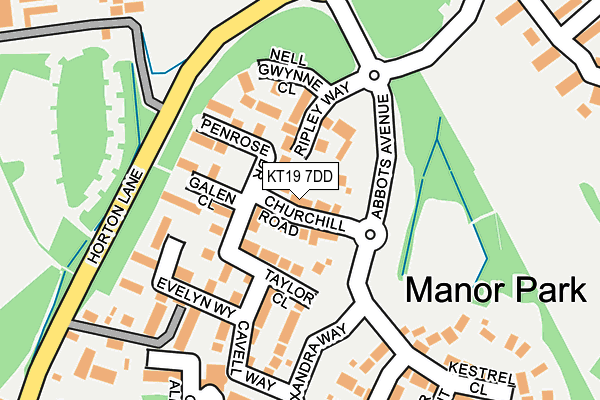 KT19 7DD map - OS OpenMap – Local (Ordnance Survey)