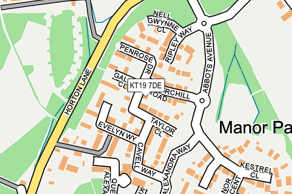 KT19 7DE map - OS OpenMap – Local (Ordnance Survey)