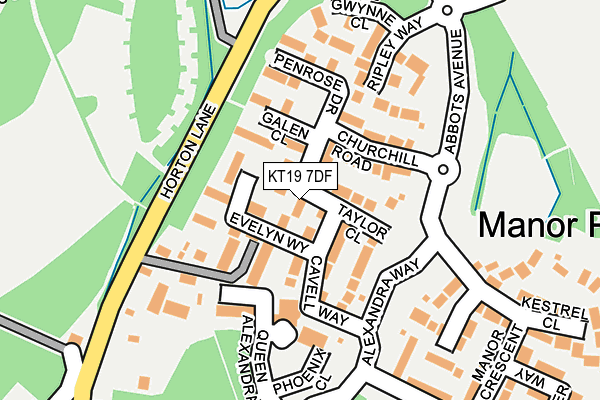 KT19 7DF map - OS OpenMap – Local (Ordnance Survey)