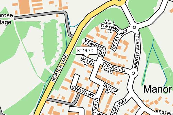 KT19 7DL map - OS OpenMap – Local (Ordnance Survey)