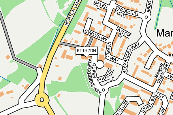 KT19 7DN map - OS OpenMap – Local (Ordnance Survey)