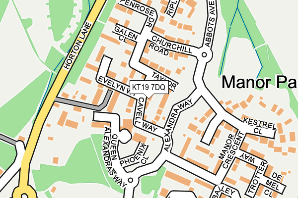 KT19 7DQ map - OS OpenMap – Local (Ordnance Survey)