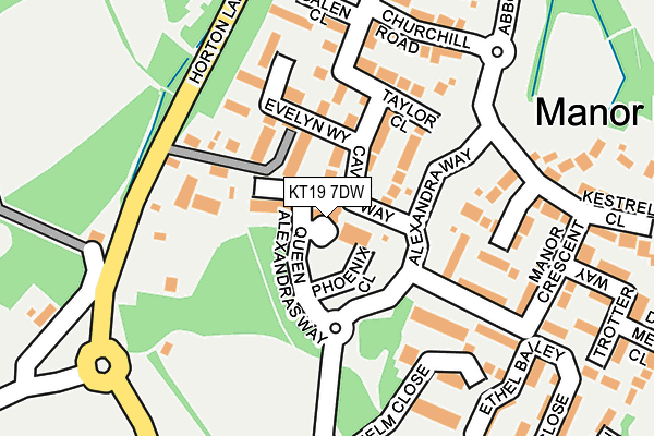KT19 7DW map - OS OpenMap – Local (Ordnance Survey)