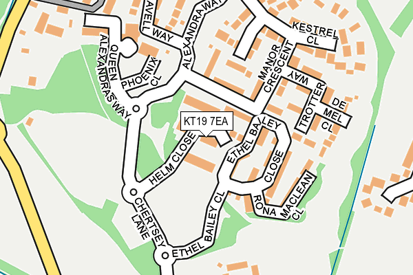KT19 7EA map - OS OpenMap – Local (Ordnance Survey)