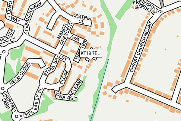 KT19 7EL map - OS OpenMap – Local (Ordnance Survey)