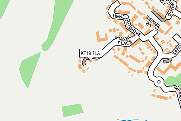 KT19 7LA map - OS OpenMap – Local (Ordnance Survey)