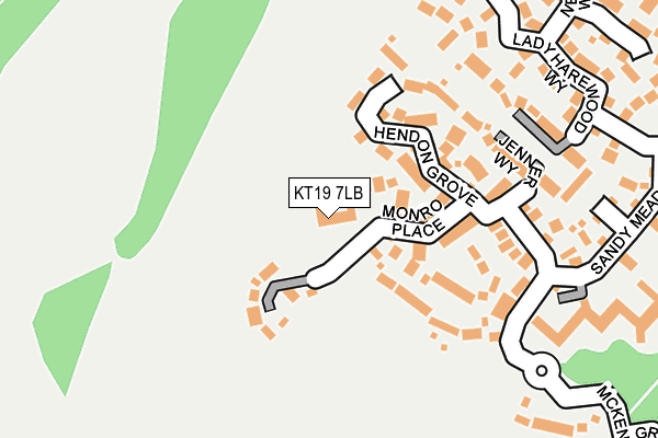 KT19 7LB map - OS OpenMap – Local (Ordnance Survey)